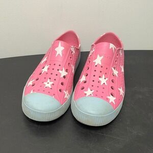 Native Jefferson Shoes Pink White Star Water Shoes Size W9 Stargirl Bubblegum